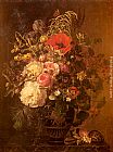 A Still Life with Flowers in a Greek Vase by Johan Laurentz Jensen